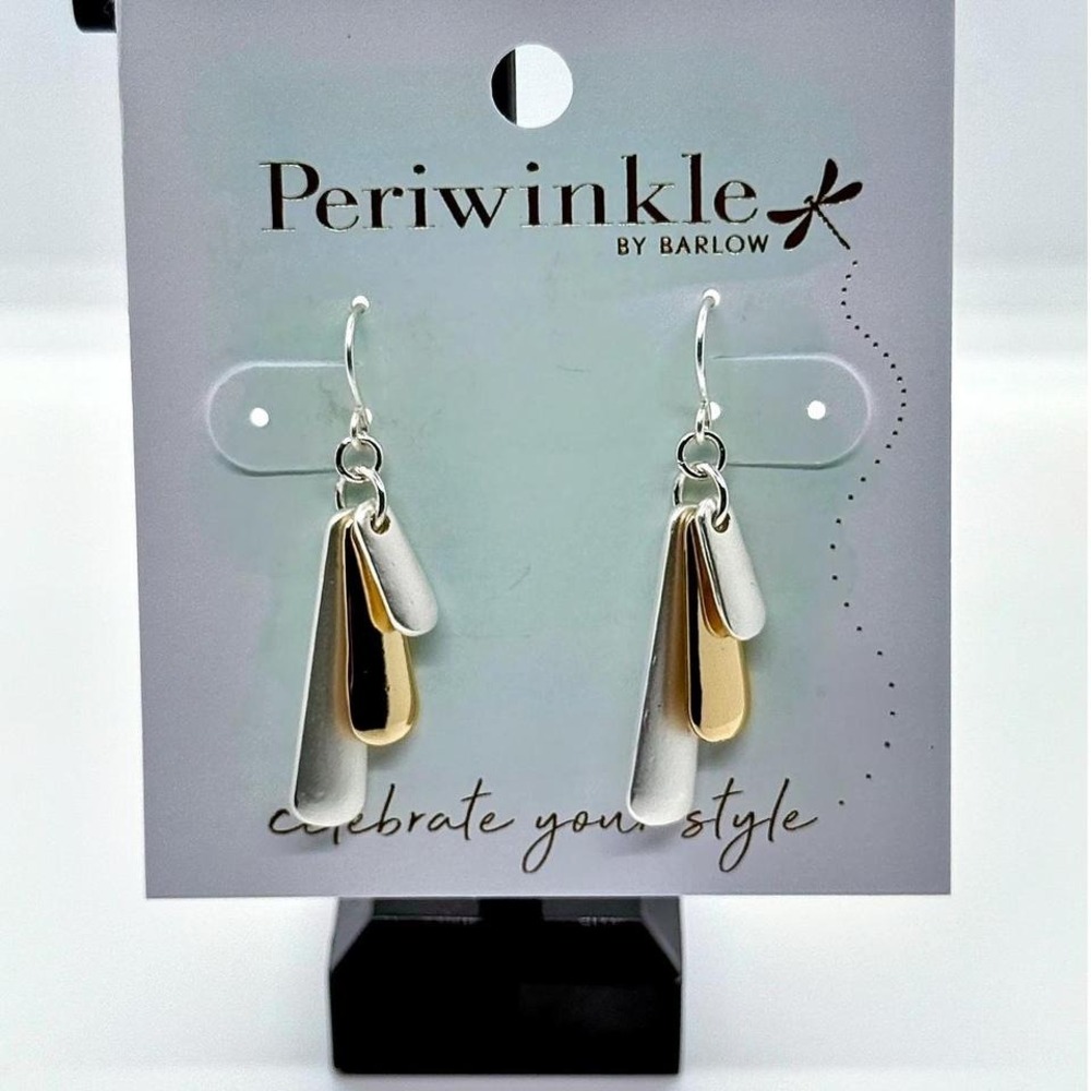 Gold and Silver Dangle Earrings by Periwinkle‎ by Barlow